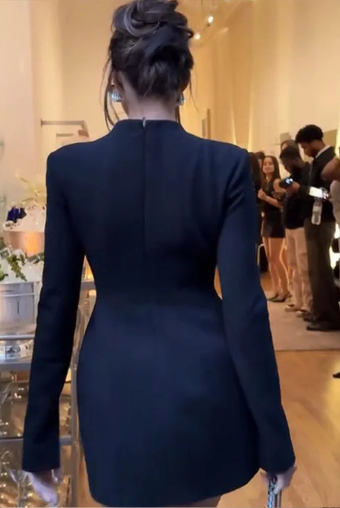 Black Hollow Out Mini A-Line Dress for Women - Chic Cocktail Party Wear 3