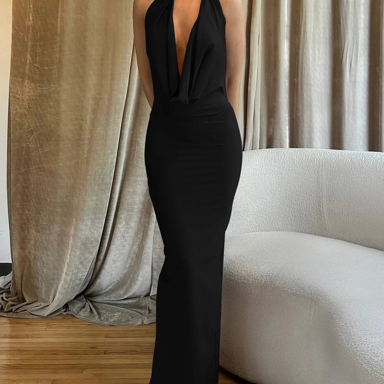Bianca Sleeveless Backless Slit Maxi Dress