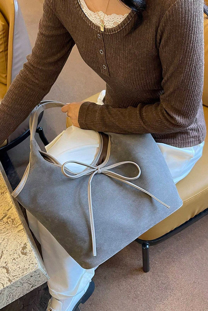 Florence Suede Bow Bag - SOERA Store