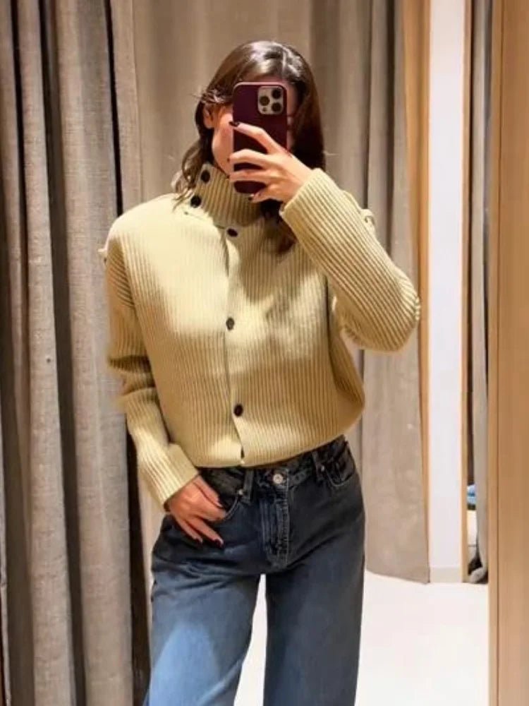 Victoria Stand Collar Knitted Cardigan 4