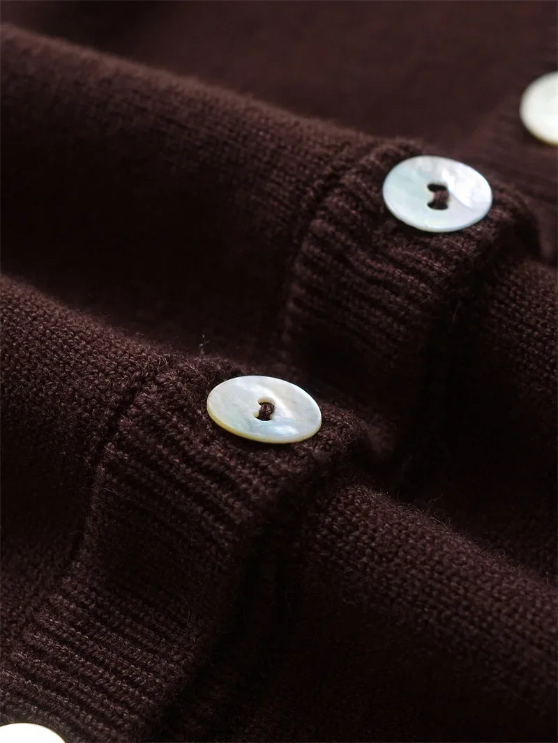 Women's V-Neck Long Sleeve Knitted Cardigan Sweater Jacket - Winter Fashion 3