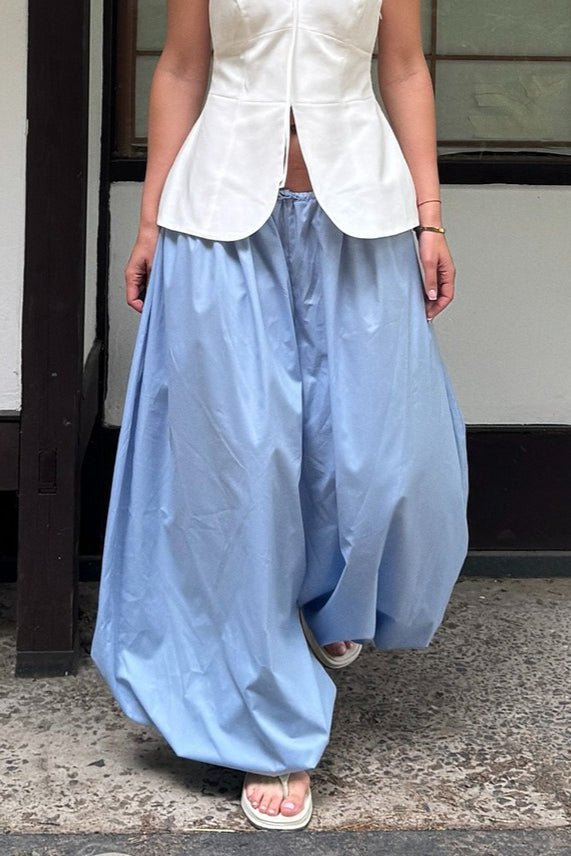 SOERA Inga Elastic Waist Baggy Pants - Bottoms - Blue M