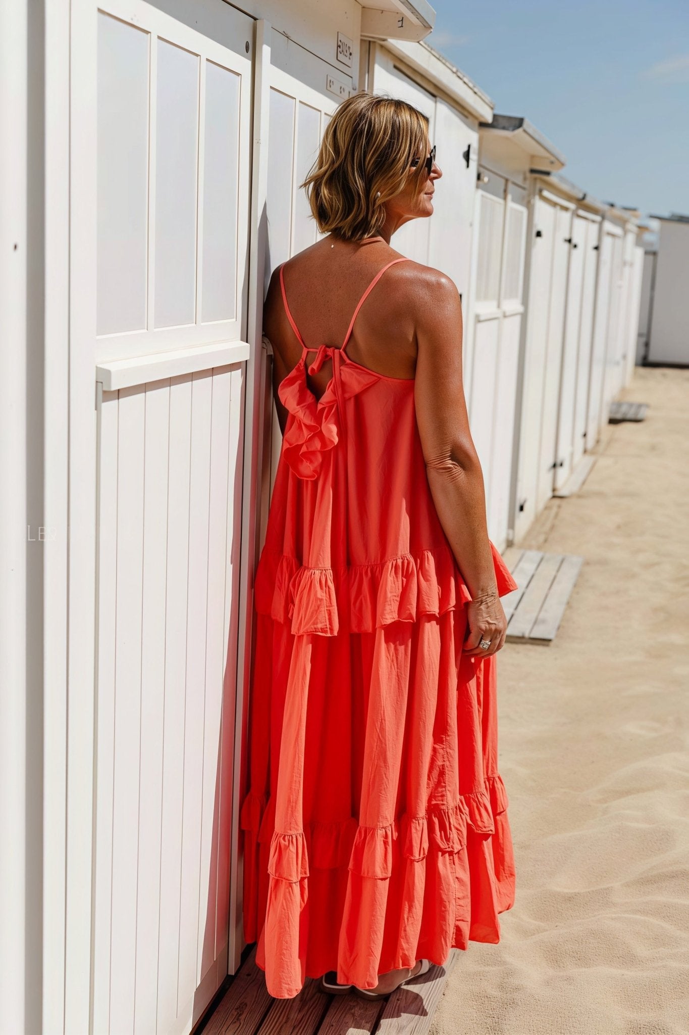 SOERA Emiliana Ruffle Hem Flowy Maxi Dress - Dress - Orange S