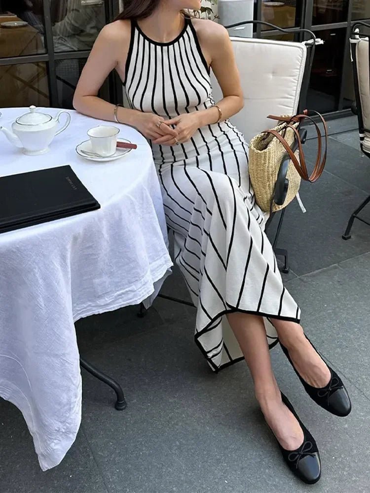 SOERA Flora Striped Sleeveless Knit Maxi Dress - Dress - SOERA-905091-STR-S-42179 Stripes S