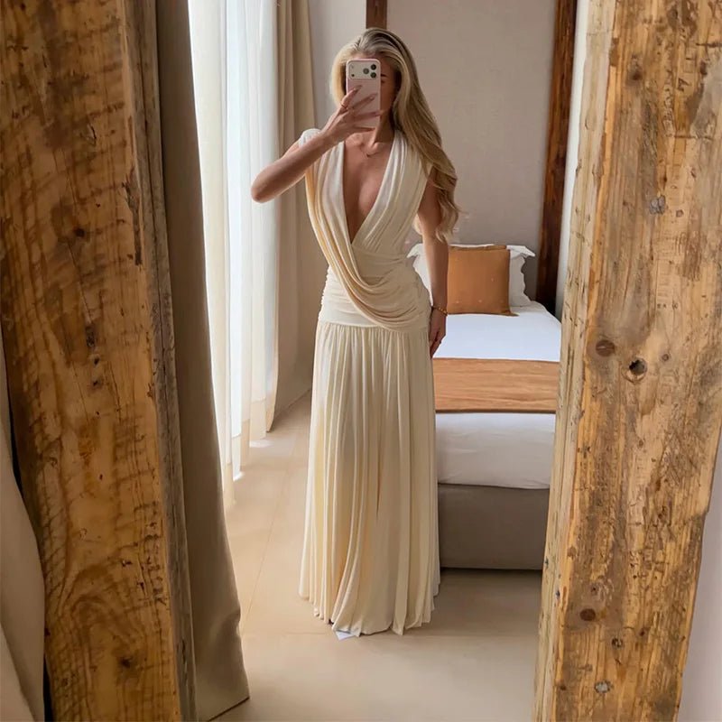 SOERA Isabella Draped V - Neck Maxi Dress - Dress - M