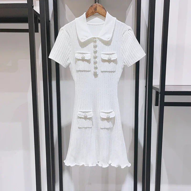 SOERA Katya Sequin Knit Mini Dress - Dress - White M