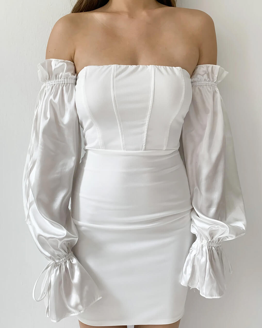SOERA Maya Drawstring Dress - Dress - SOERA-661187-WHI-L-28131 L