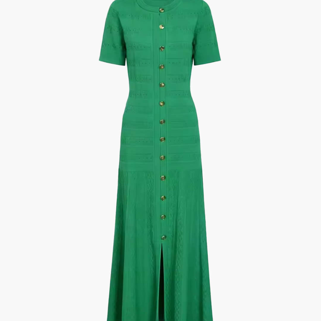 SOERA Quinn Ribbed Knit Midi Dress - Dress - Green XS