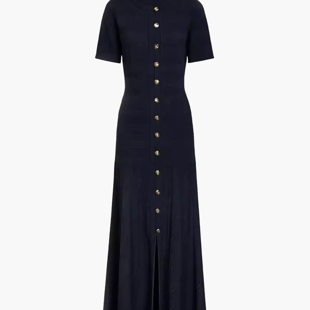 SOERA Quinn Ribbed Knit Midi Dress - Dress - Navy XS