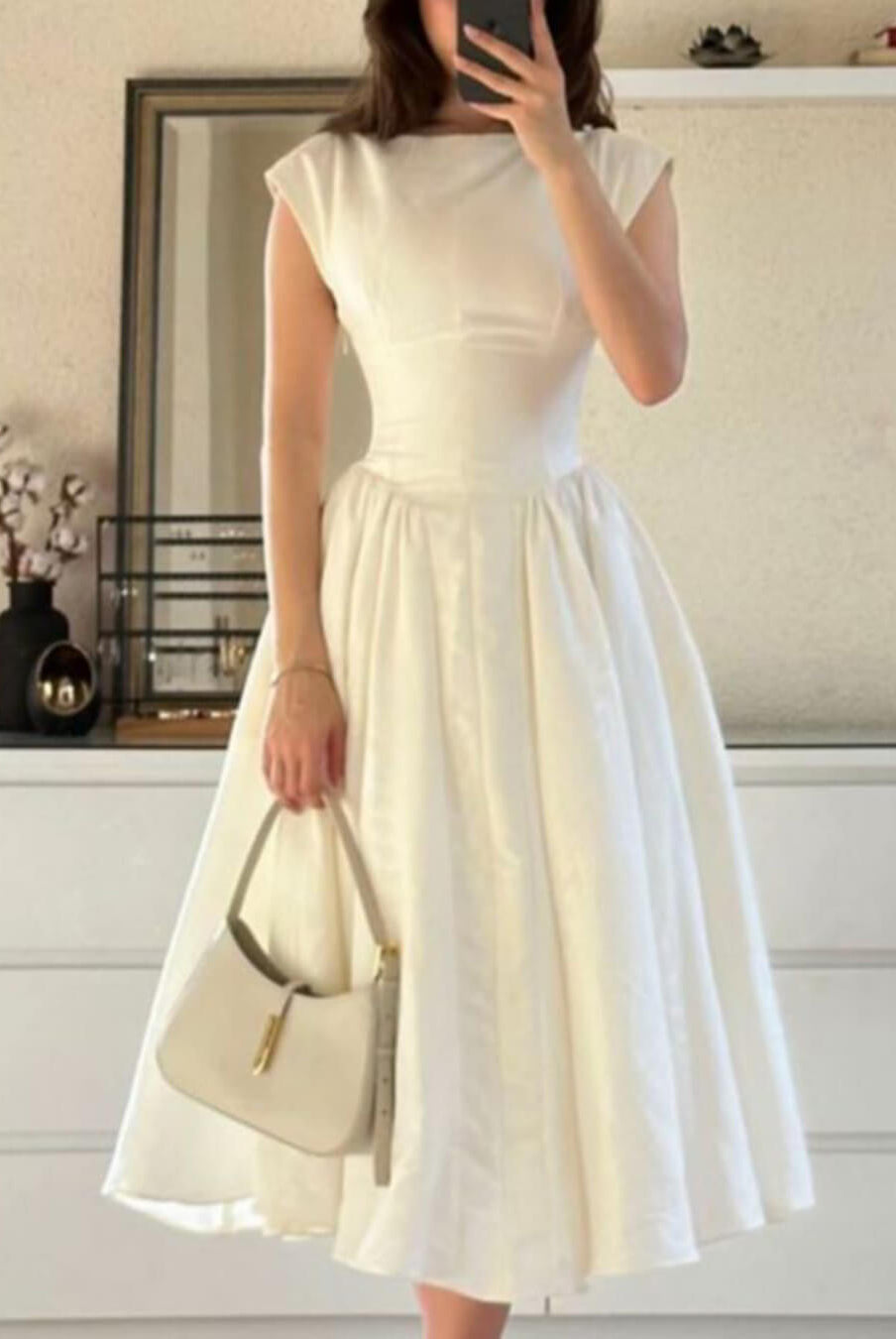 SOERA Rosalind Sleeveless Cut - Out Midi Dress - Dress - White XS