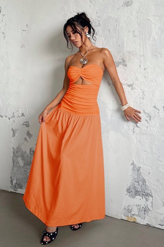 SOERA Camille Cut - Out Strapless Maxi Dress - Dresses - CU1774532669755256000 Orange S