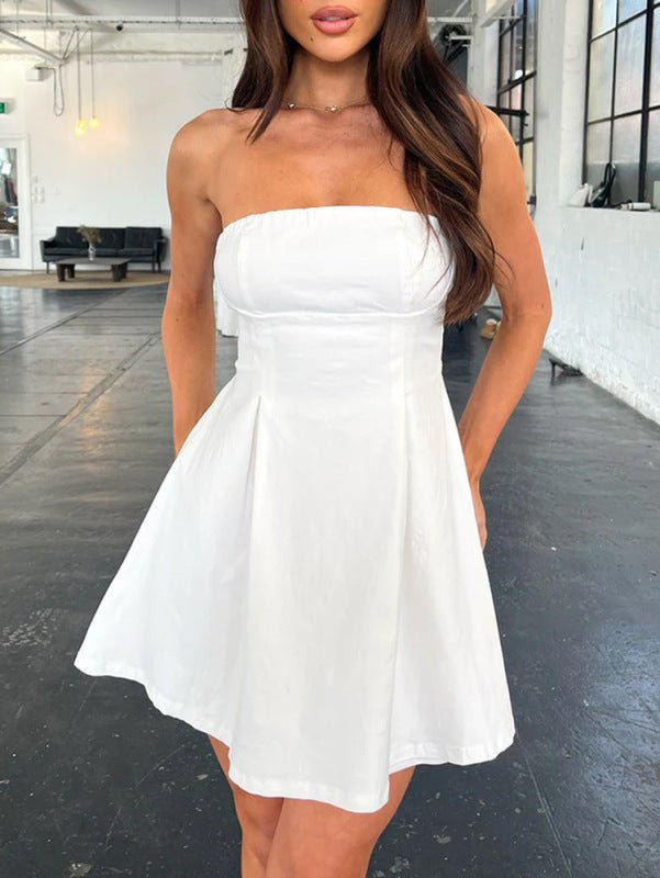 SOERA Colby Cinched Waist Strapless Mini Dress - Dresses - HN1775807456245271587 White S
