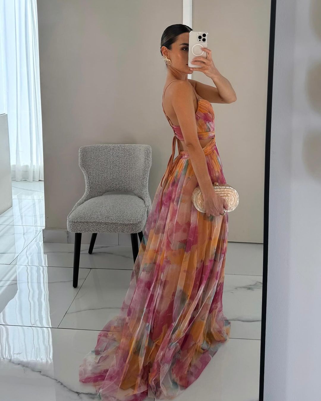 SOERA Dahlia Floral Tulle Maxi Dress - Dresses - UJ1776054847428418676 Orange XXL