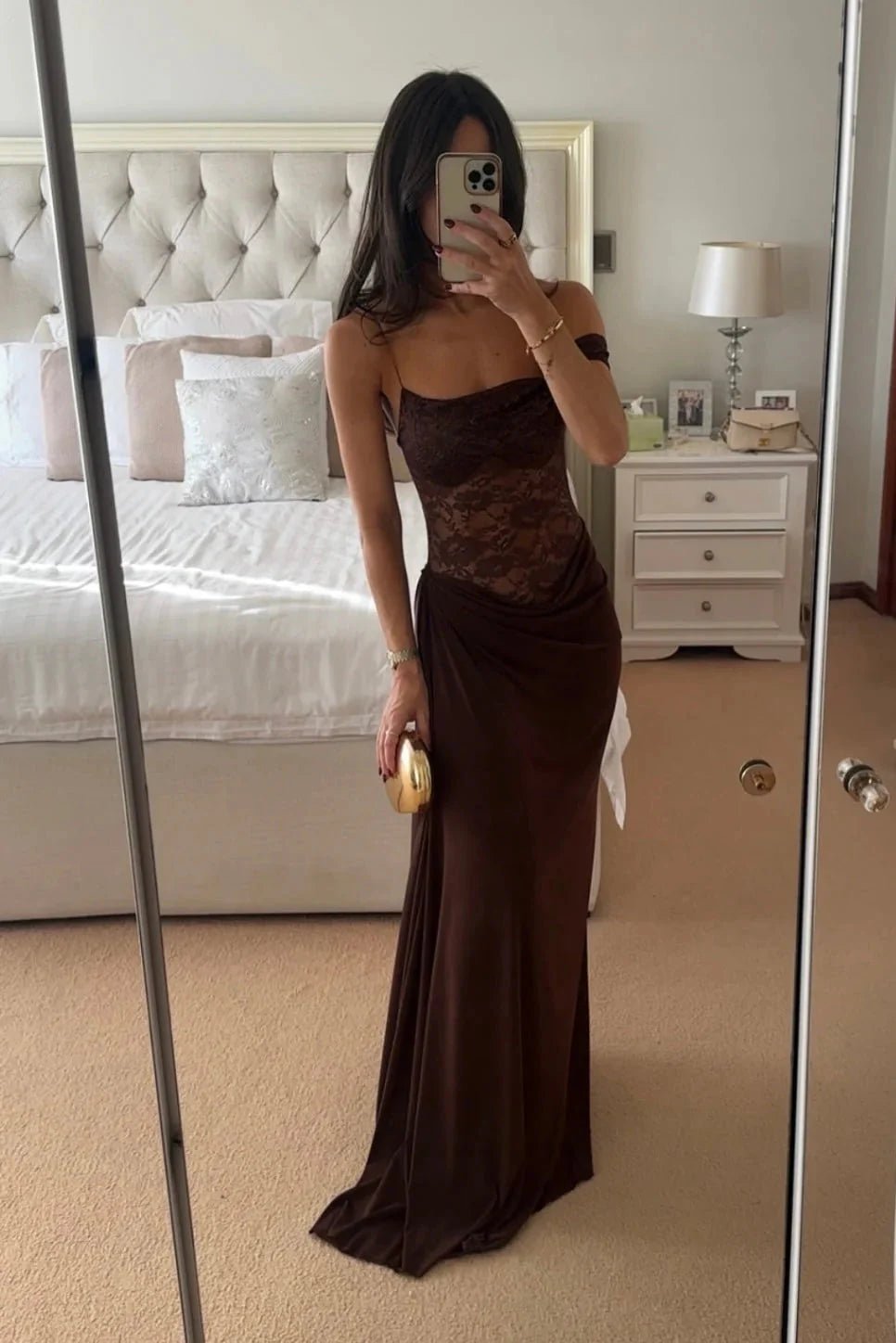 SOERA Emily Lace Maxi Summer Dress - Dresses - Brown S