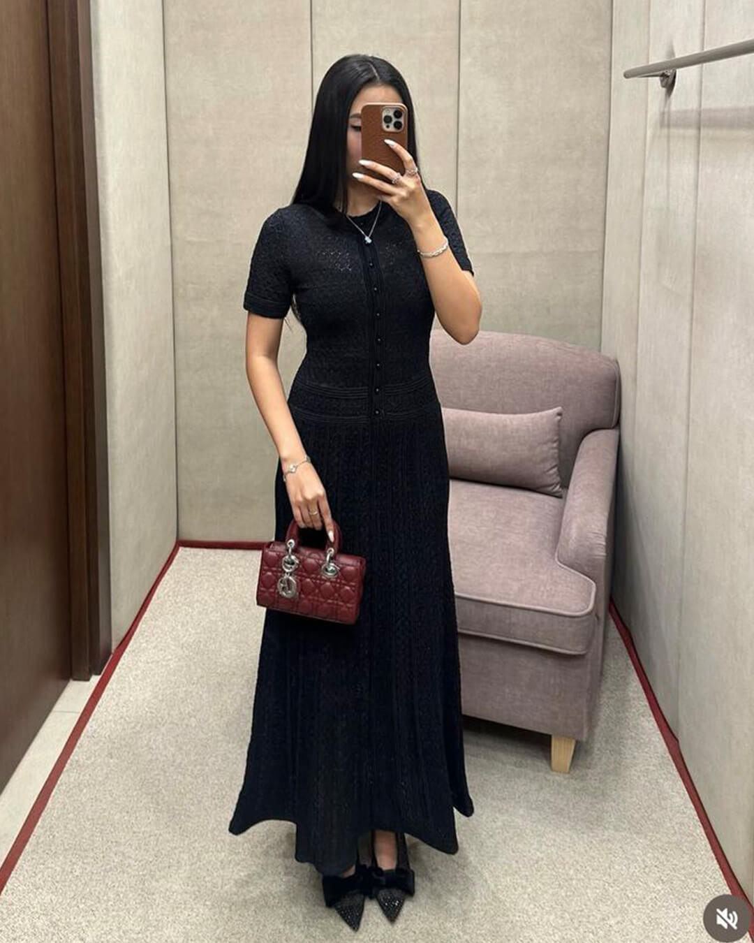 SOERA Jeriza Knitted Half - Button Midi Dress - Dresses - Black XS
