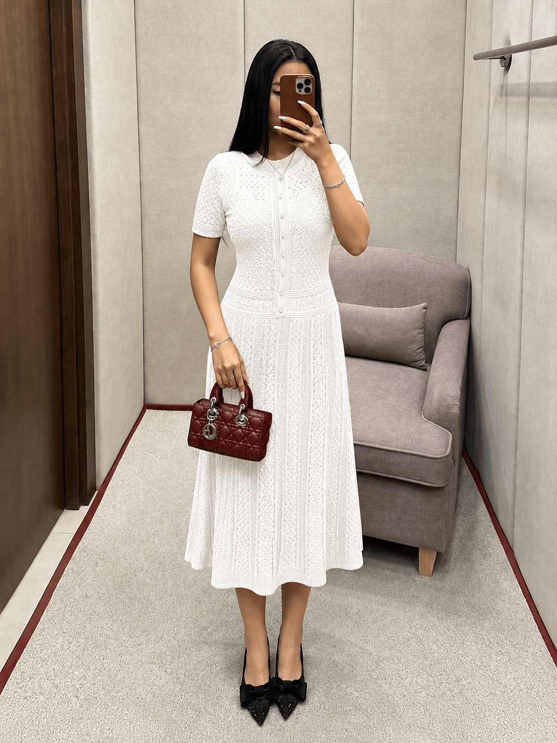 SOERA Nicole Knitted Half-Button Midi Dress - Dresses - SOERA-369283-WHI-XS-61955 White XS
