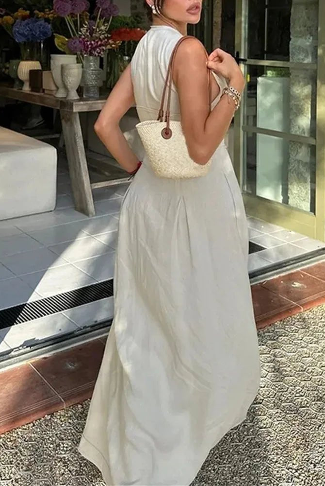 SOERA Jessica Sleeveless Midi Dress - Dresses - 1005007606639334-;XR1772045931504122915 Beige M