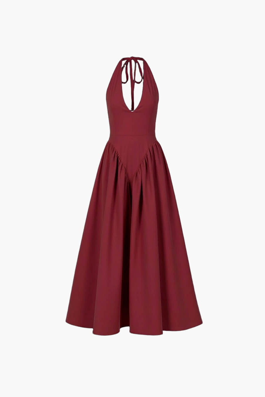 SOERA Kristy Deep Neck Maxi Dress - Dresses - 1005007292890333-;lJ1771582051648701479 Claret M
