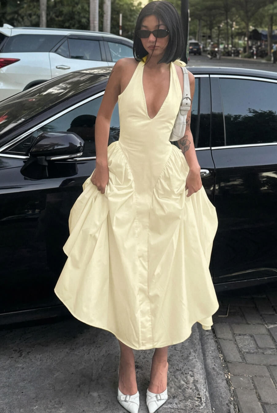 SOERA Kristy Deep Neck Maxi Dress - Dresses - 1005007292890333-;RN1771582051649488629 Beige S