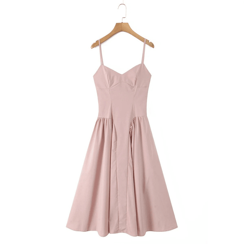 SOERA Luciana Bodice Spaghetti Strap Midi Dress - Dresses - Soft Peach M