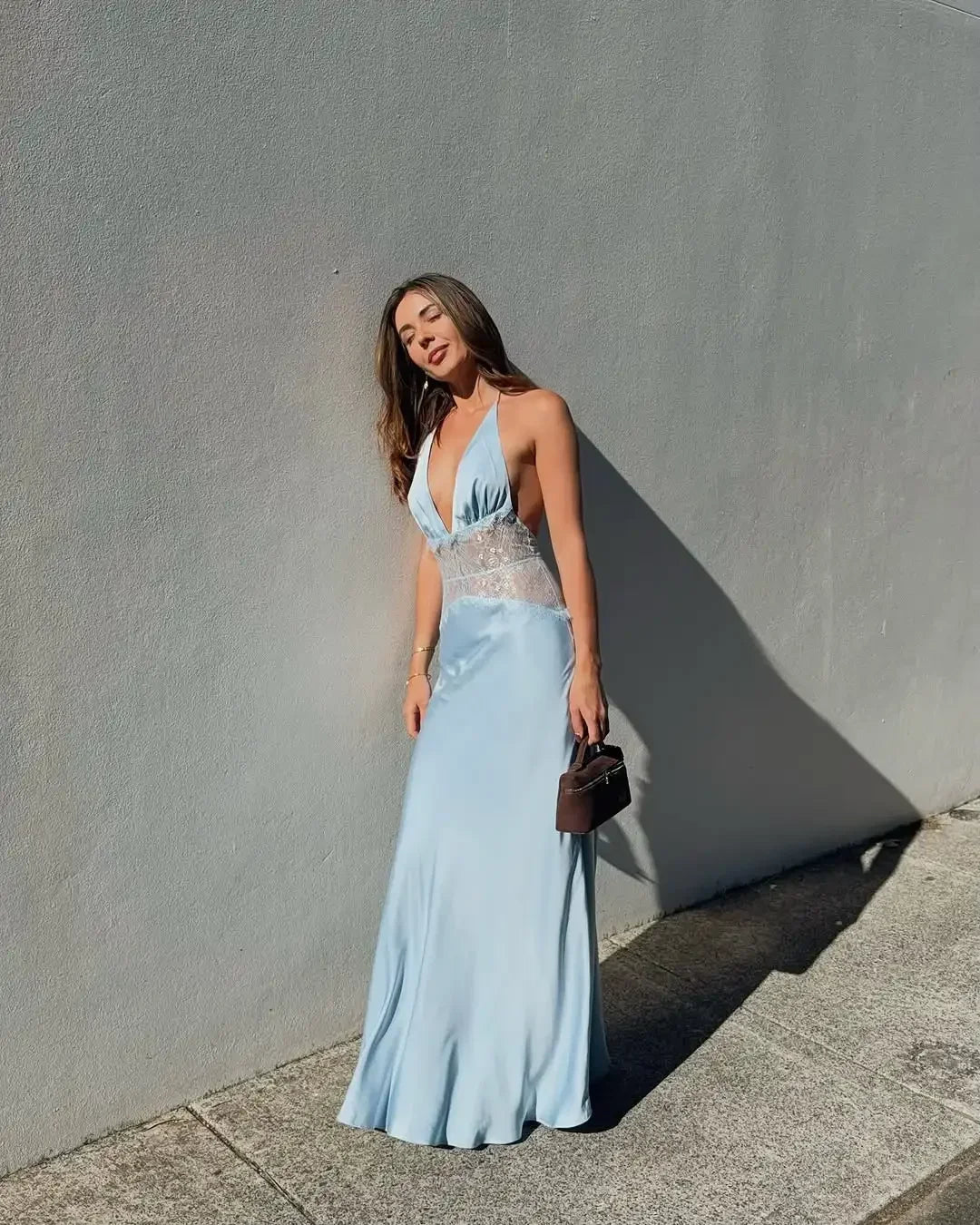 SOERA Matilde Lace Patchwork Halter Maxi Dress - Dresses - XS