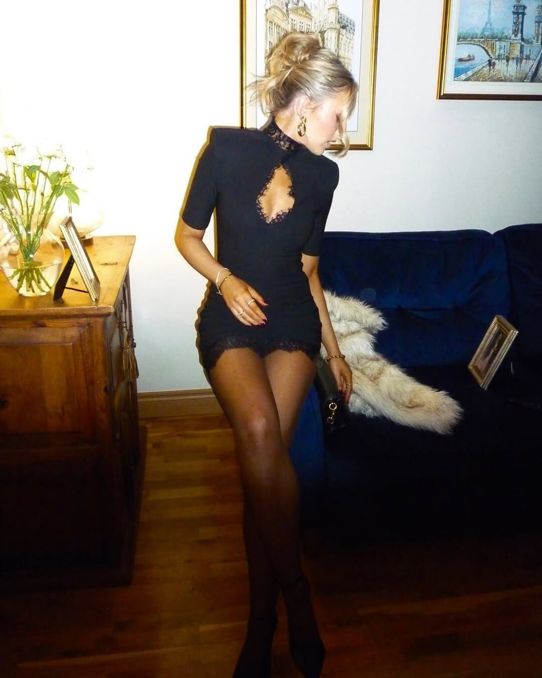 SOERA Selena High Neck Lace Mini Dress - Dresses - eL1764875723418814466 Black L