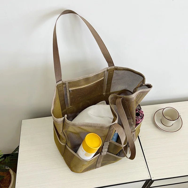 SOERA Beatrice Large Capacity Canvas Beach Tote - Handbags - Armygreen