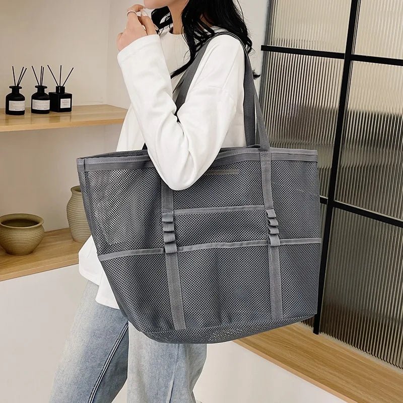 SOERA Beatrice Large Capacity Canvas Beach Tote - Handbags - Grey