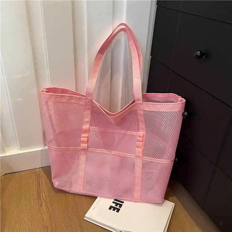 SOERA Beatrice Large Capacity Canvas Beach Tote - Handbags - Pink