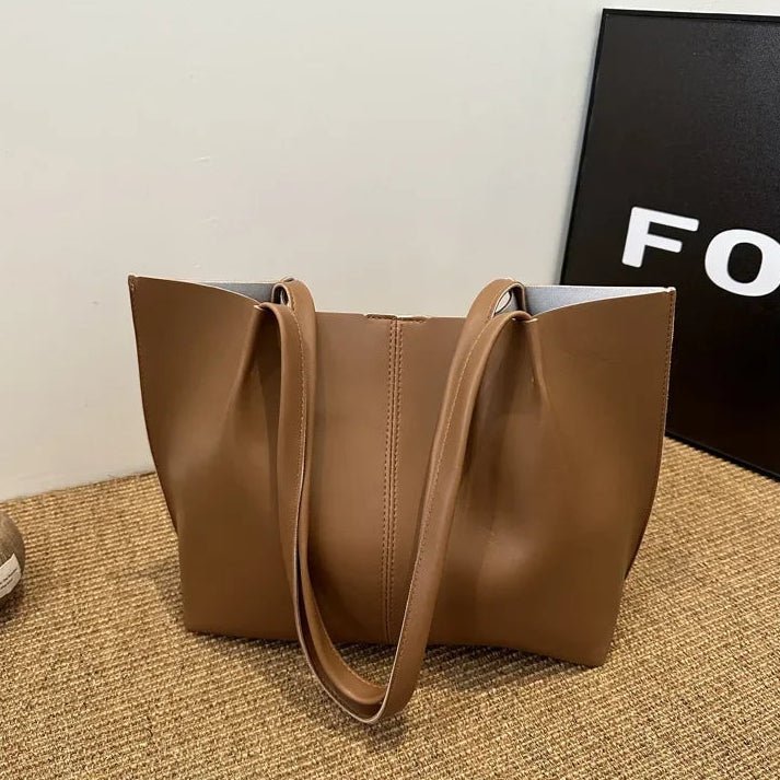 SOERA Calista Faux Leather Tote Bag - Handbags - 1005010041737341-;hW1764877298441589205 White