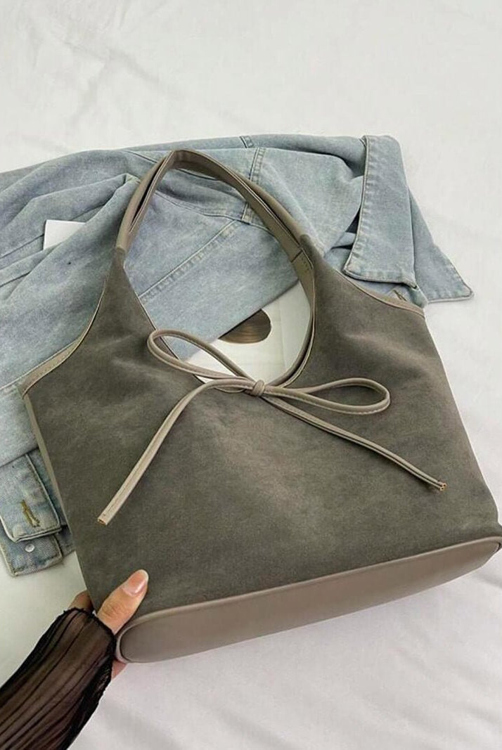 SOERA Florence Suede Bow Bag - Handbags - Soera-Bow-Bag/Gray Gray Regular