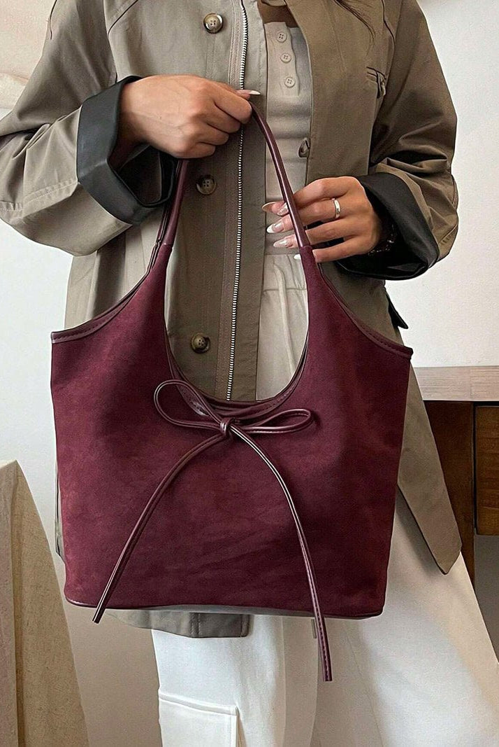 SOERA Florence Suede Bow Bag - Handbags - Soera-Bow-Bag/WineRed Wine Red Regular