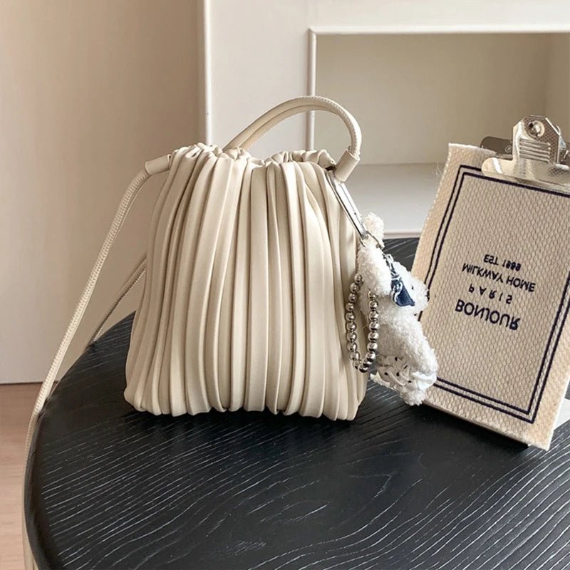 SOERA Lily Pleated Mini Crossbody Bag - Handbags - Beige