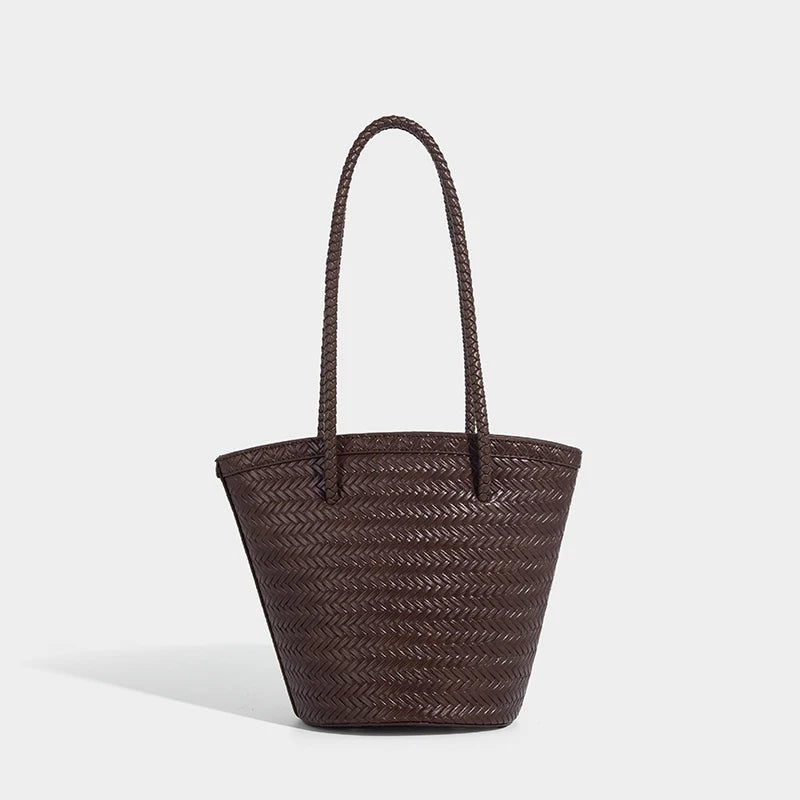 SOERA Meryl Woven Bucket Handbag with Pouch - Handbags - 1005009214177960-;OZ1775031590860362256 Coffee