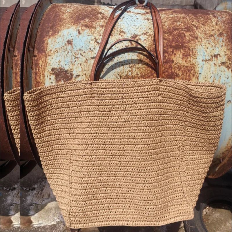 SOERA Naria Woven Straw Tote Bag - Handbags - Light Brown