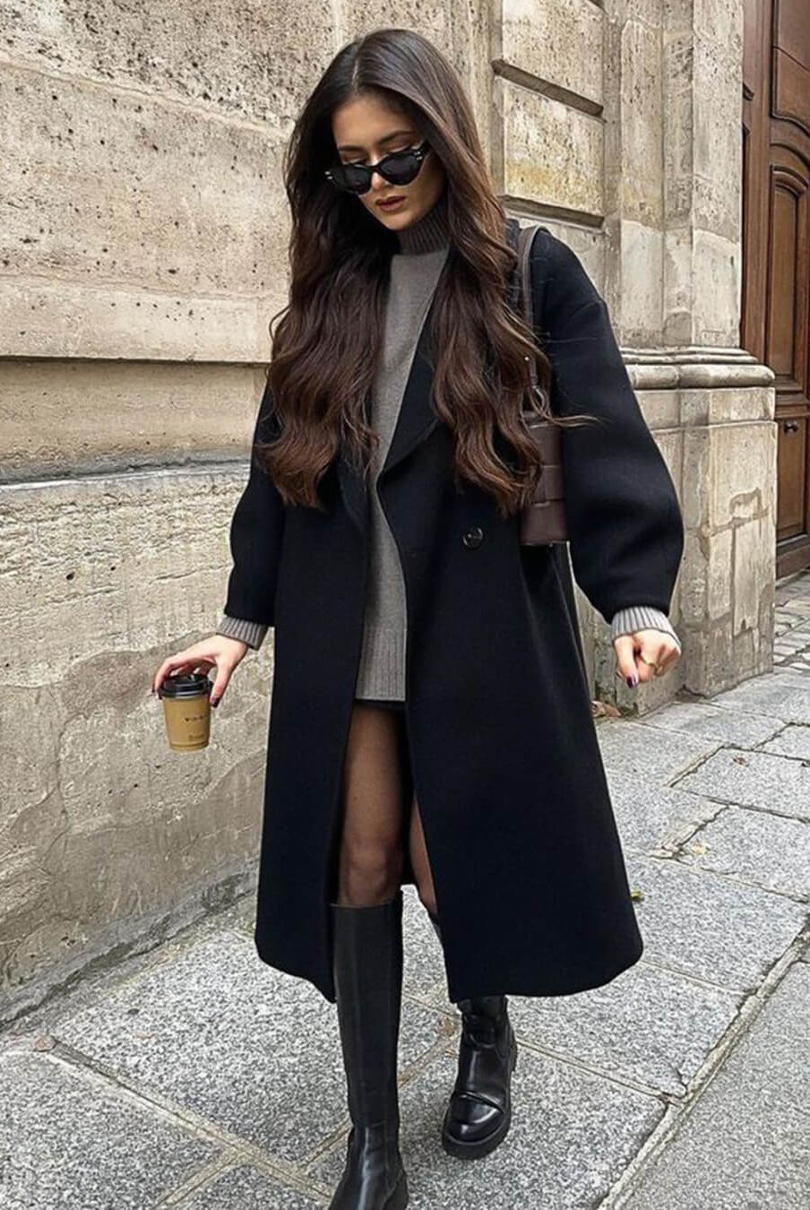 SOERA Alicia Autumn Winter Coat - Jackets - GA1760544073337896768 Black M