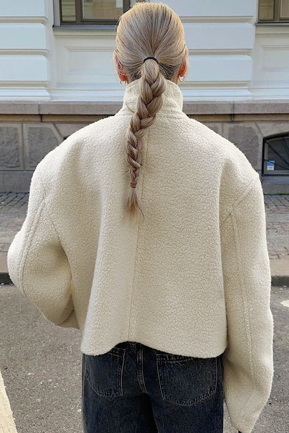 SOERA Arabel Stand Collar Cropped Coat - Jackets - fj1765731916179325470 Beige S