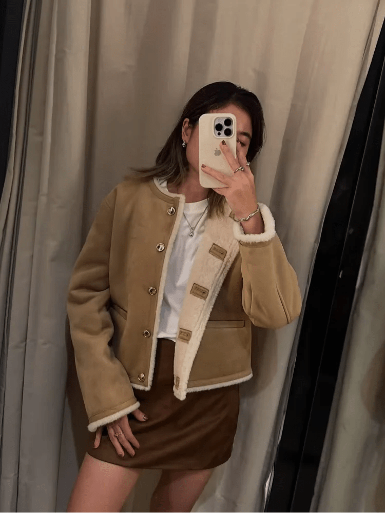 SOERA Aralyn Faux Fur Suede Coat - Jackets - 1005009972956325-;Jc1764887228031861350 Beige L