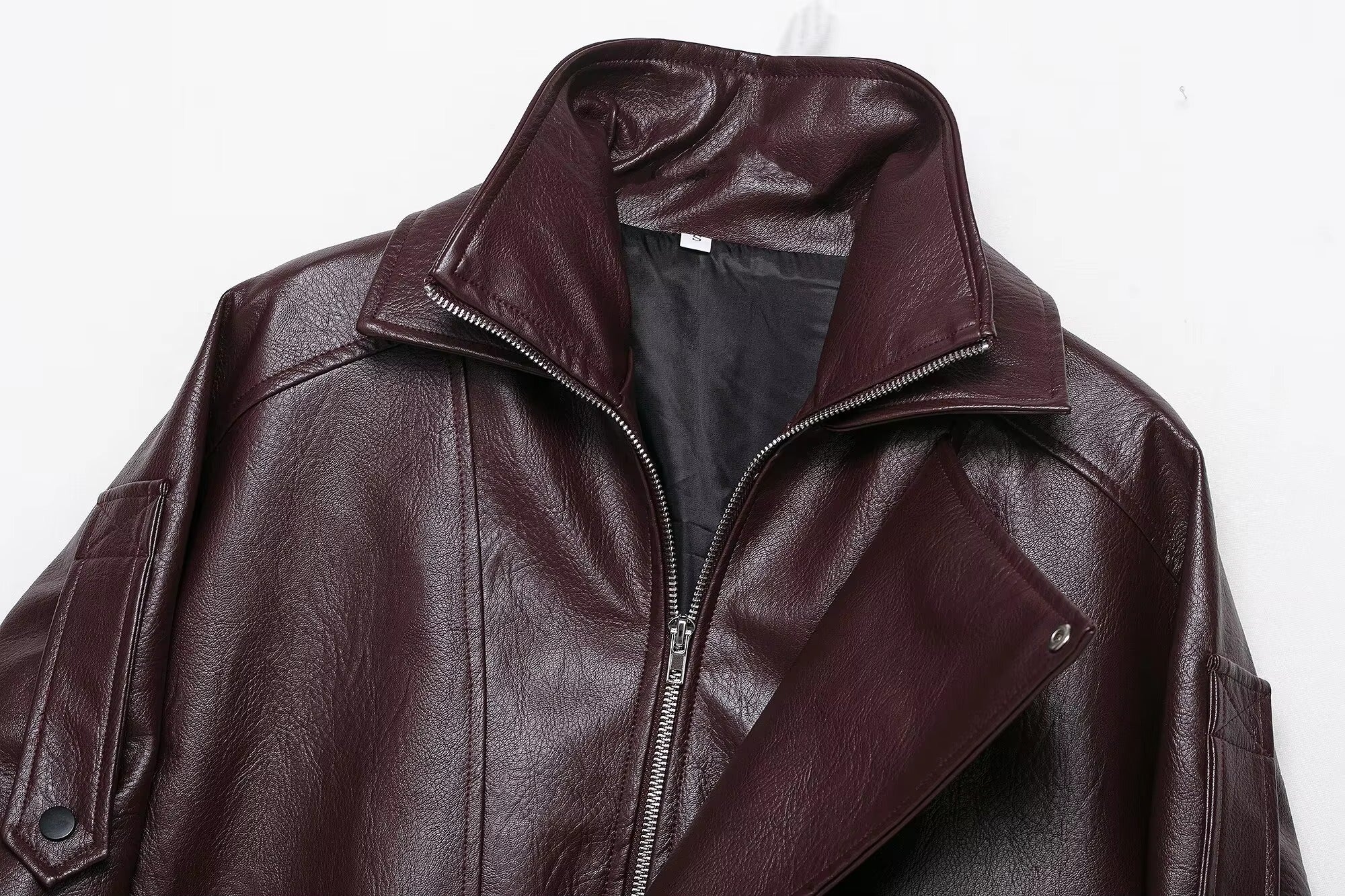 SOERA Denise Belted Leather Jacket - Jackets - Burgundy S