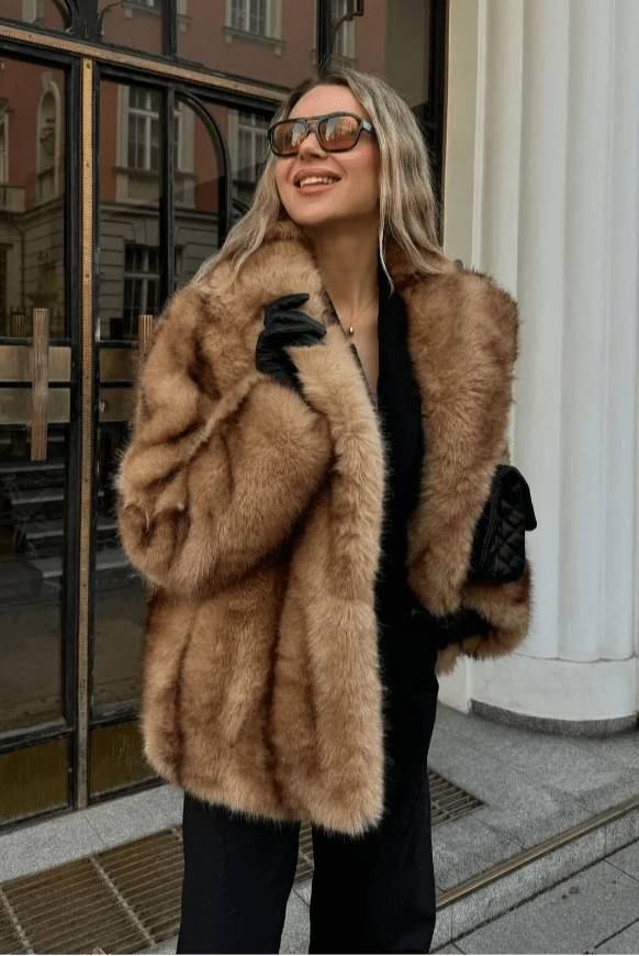 SOERA Fiona Faux Fur Coat - Jackets - eb1761302825923160271 Brown S