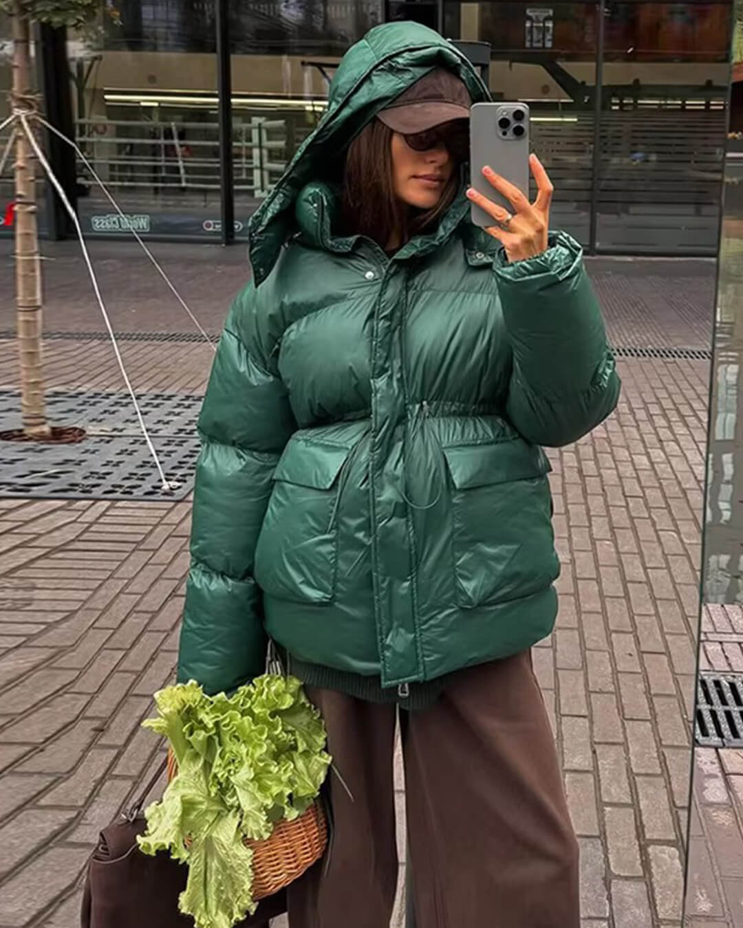 SOERA Jillian Glossy Puffer Jacket - Jackets - Green S