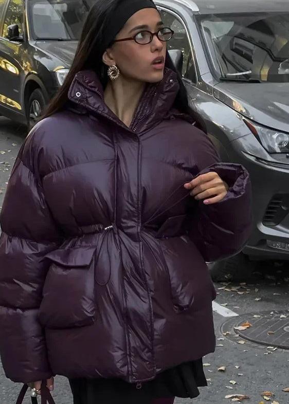 SOERA Jillian Glossy Puffer Jacket - Jackets - RE1762987849105384552 Burgundy M