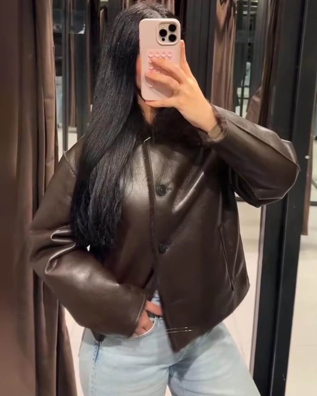 SOERA Joana Reversible Faux fur Leather Jacket - Jackets - 1005010183451153-;jN1762998400014202563 Chocolate L