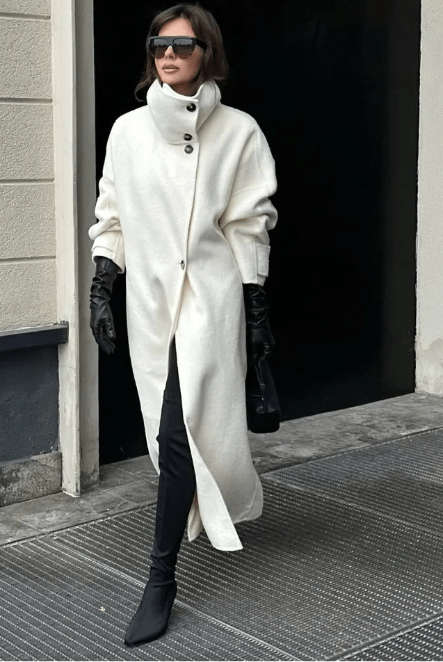 SOERA Juliana Stand Collar Long Coat - Jackets - cd1762345864135275558 Offwhite S