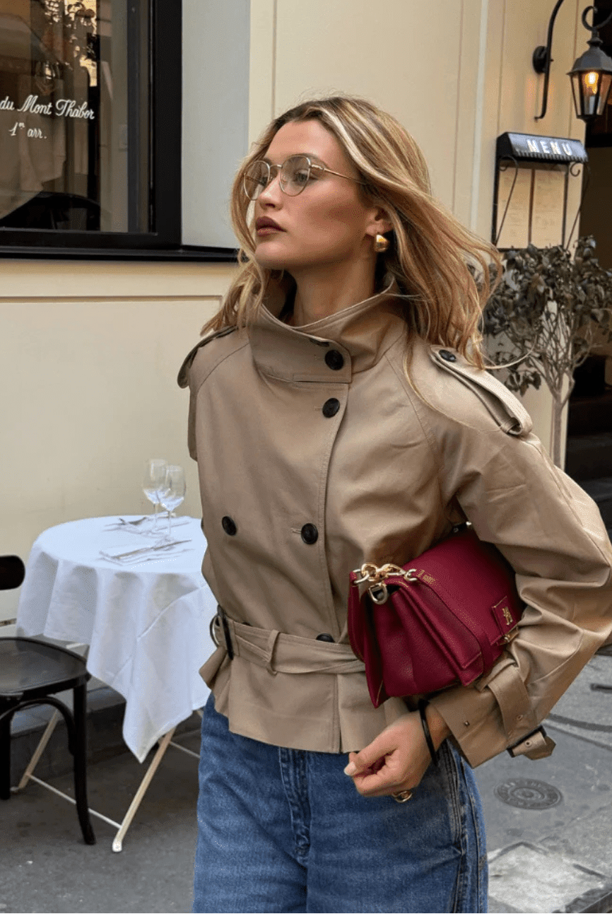 SOERA Kara Stand Collar Belted Crop Trenchcoat - Jackets - 1005009693239722-;nd1771494648622818074 Black XS