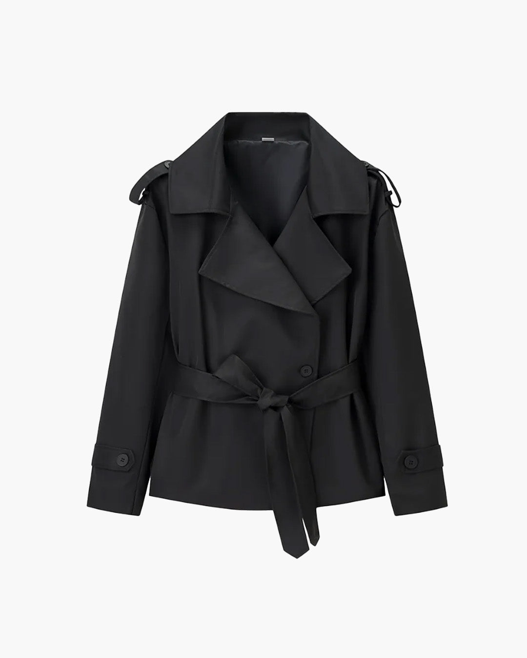 SOERA Molly Belted Cropped Trench Coat - Jackets - 1005009088260377-;fz1773321573478037457 Burgundy XS