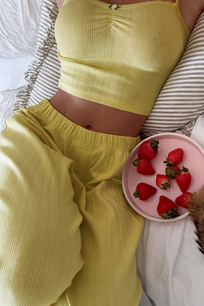 SOERA Celeste Soft Relaxed Cami Pants Two Piece Set - Matching Sets - Yellow M