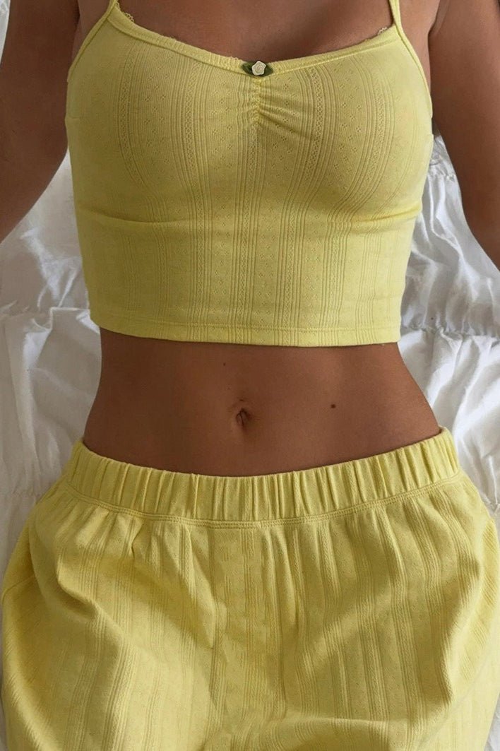 SOERA Celeste Soft Relaxed Cami Pants Two Piece Set - Matching Sets - Yellow M