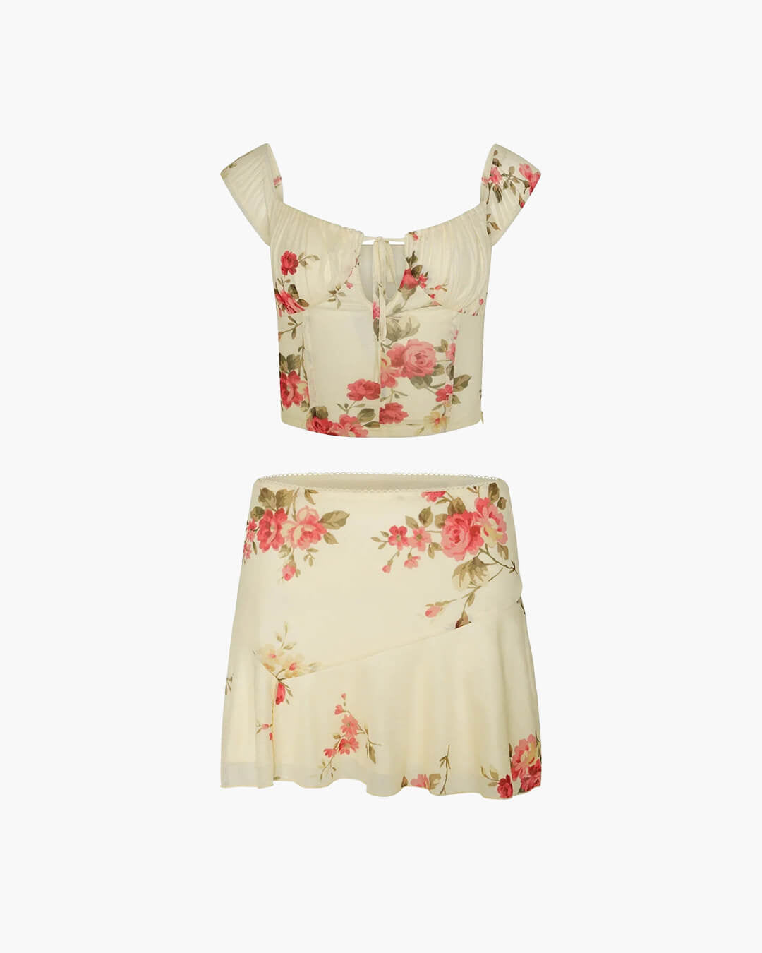 SOERA Malia Two - Piece Floral Summer Set - Matching Sets - XS