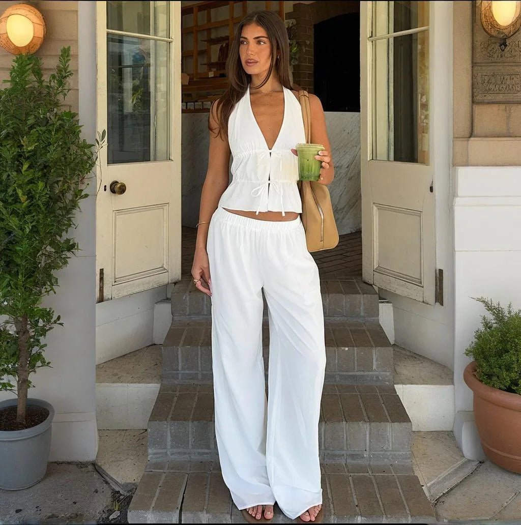 SOERA Renata Halter Cotton Two-Piece Set - Matching Sets - White S